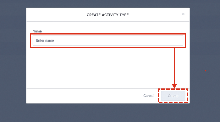 How to create a new activity type using the data table.