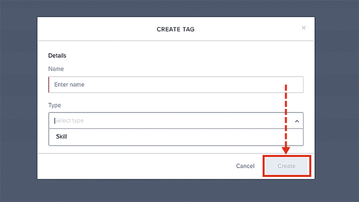 How to create a tag using the data table.