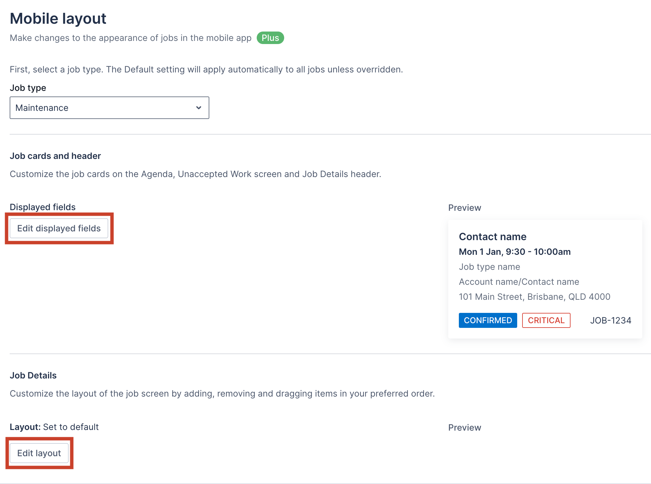 Customize the appearance of a job type