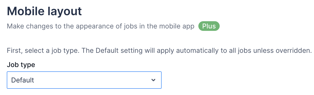 Select a job type.