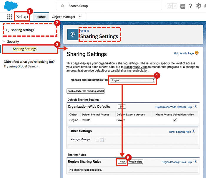 How to create a sharing rule in Salesforce.