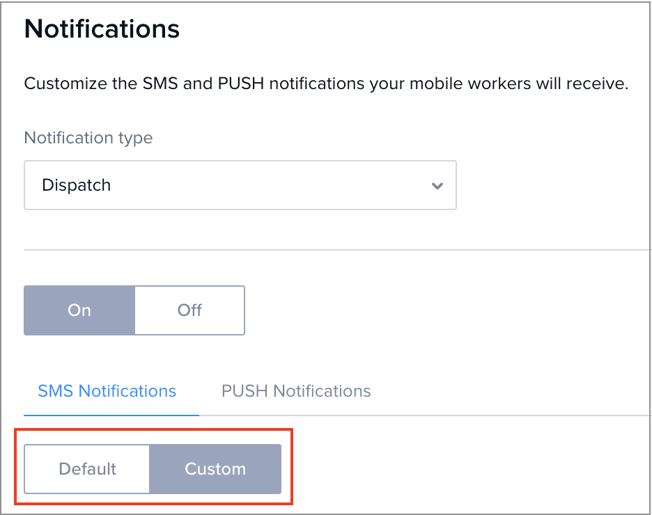 The custom button for notification settings