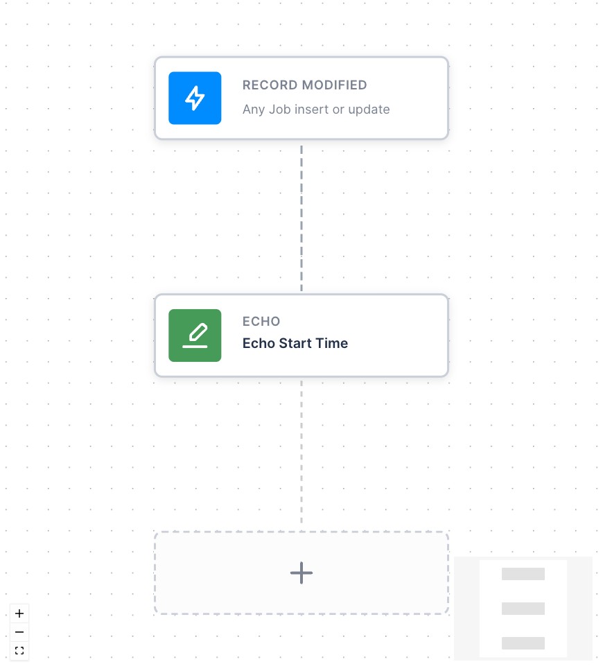 The automation builder workflow canvas
