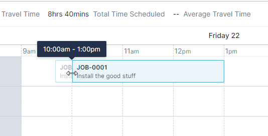 The drag-and-drop method to place a job card into a swimlane.