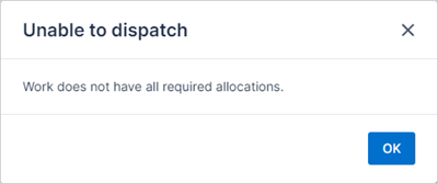 Dispatch unsuccessful modal