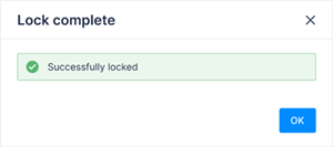 lock action successful modal