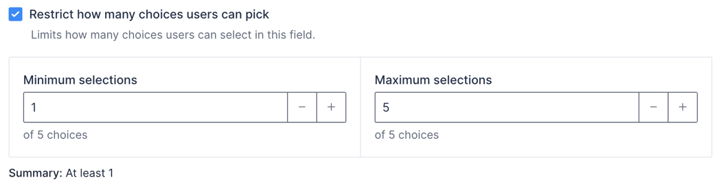 Restrict how many choices users can pick in the multi-select drop-down component
