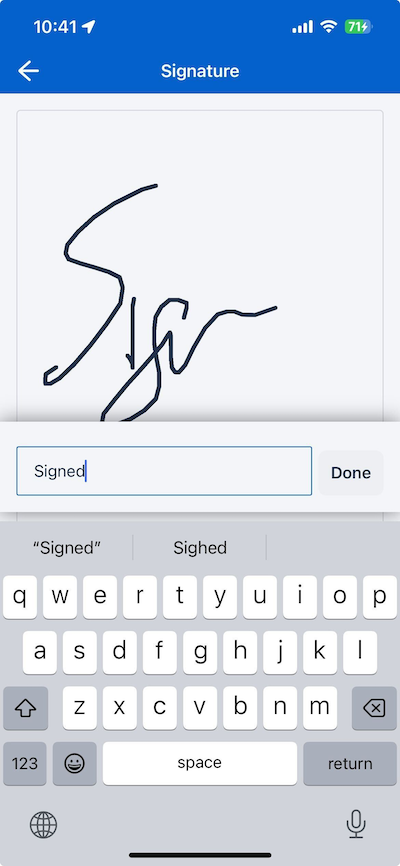 Signature component example in Skedulo Plus