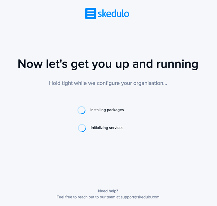 The configuration screen of the onboarding wizard.