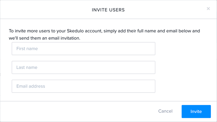 invite users modal