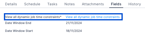 View all dynamic job time constraints