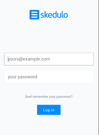 Provide your Skedulo Pulse Platform login credentials, then tap the Log In button.
