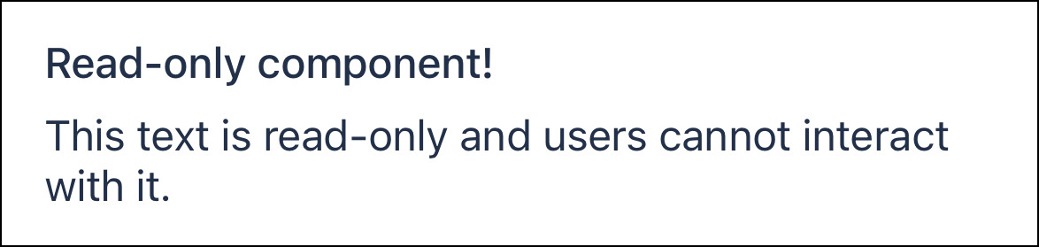 The Read-only component used in a flat page component.