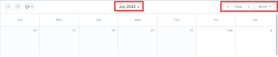Scheduling window selectors on the schedule calendar view
