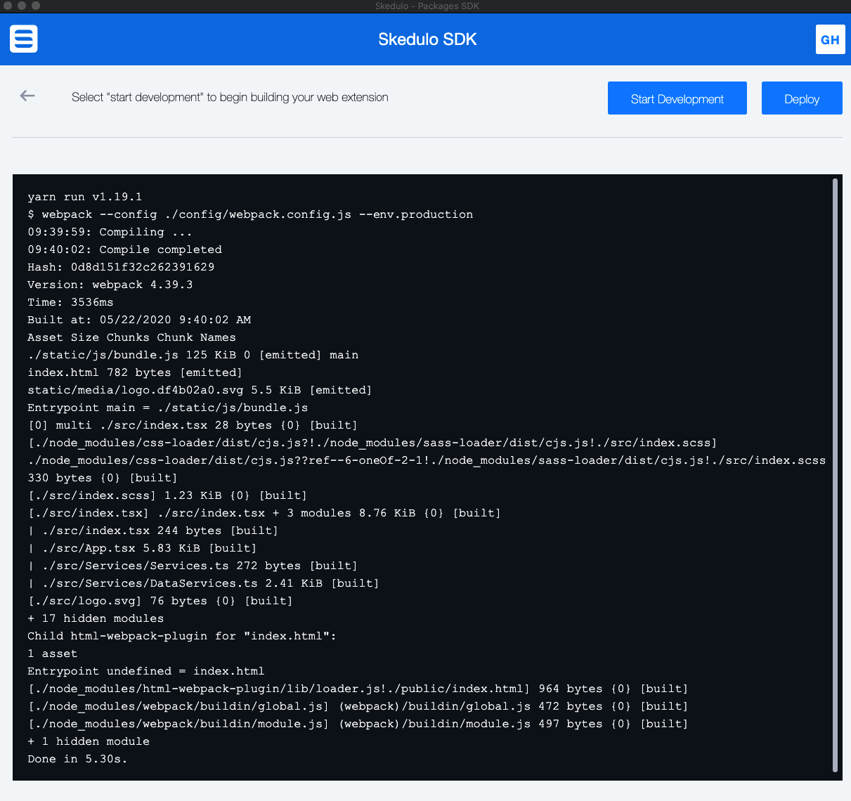 Web extension deploy build